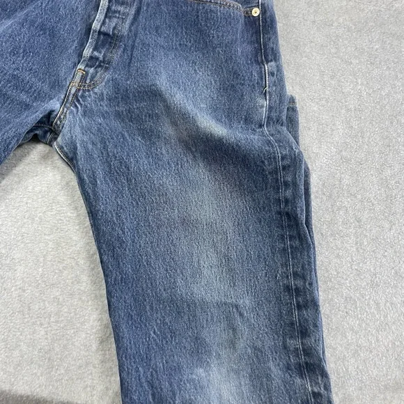 Vintage Levis 501 Jeans Mens 32x33 Blue Button Fly Denim Pants (Tag35x36) - Picture 14 of 16